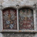 Wandbild des Wappen des Herzogs in Burghausen 